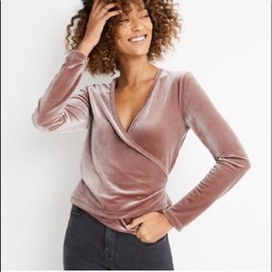 Madewell Ballet Velvet Wrap Top